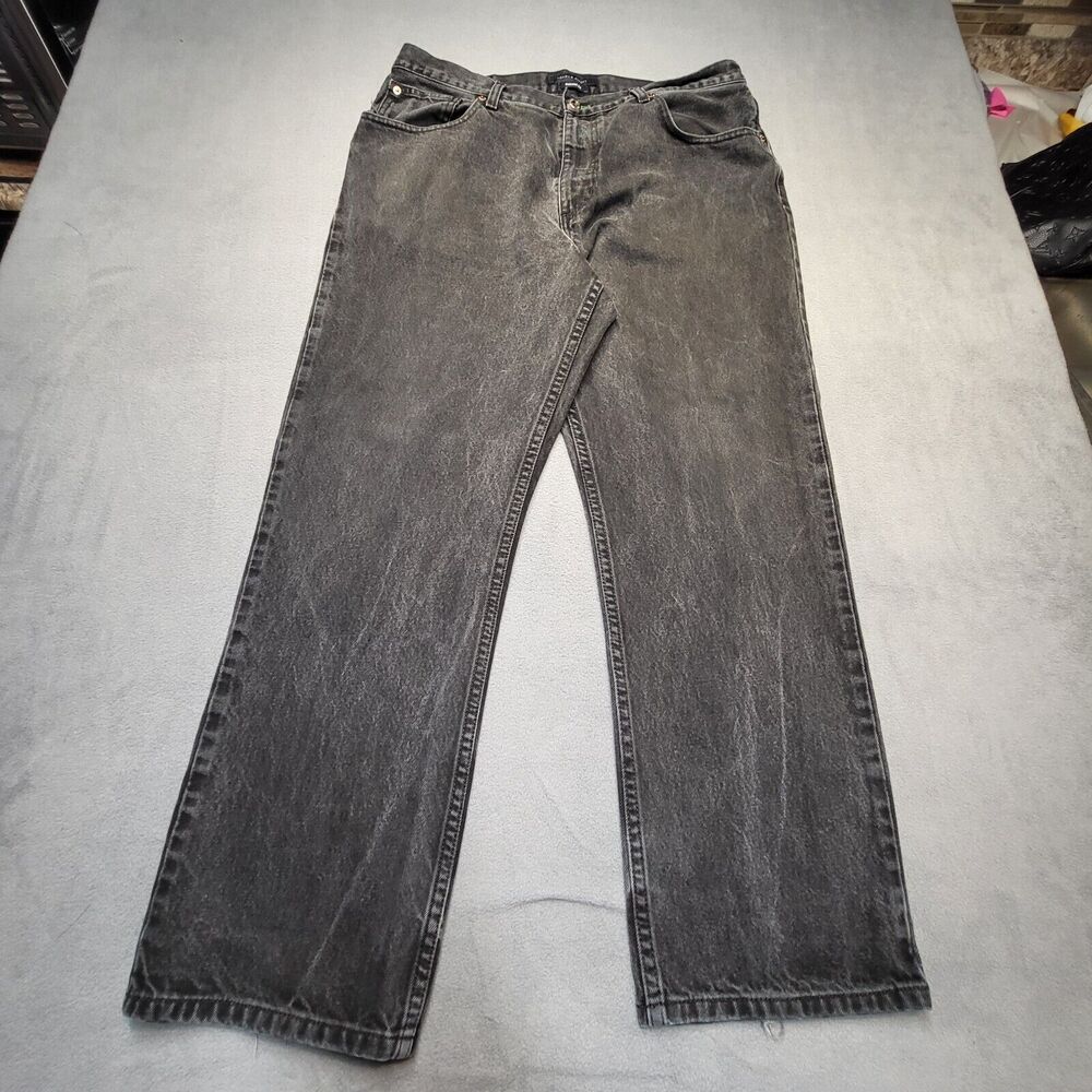 Tommy Hilfiger Jeans Mens 36x29 Black Denim Straight Leg‎ Distressed